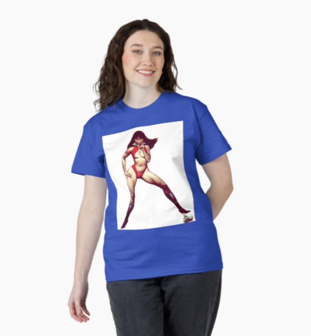 Vampirella Skull Classic T Shirt Royal Blue